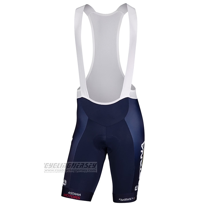 2022 Cycling Jersey Astana Bluee White Short Sleeve and Bib Short